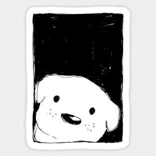 Dog Looking Out a Window Sticker